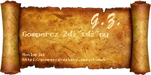 Gompercz Zétény névjegykártya